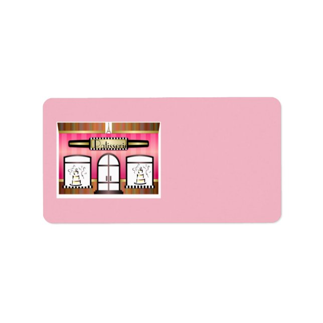 Paris Theme Pink French Patisserie Label (Front)