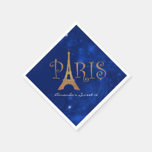 Paris Theme Sweet 16 Custom Birthday Napkins
