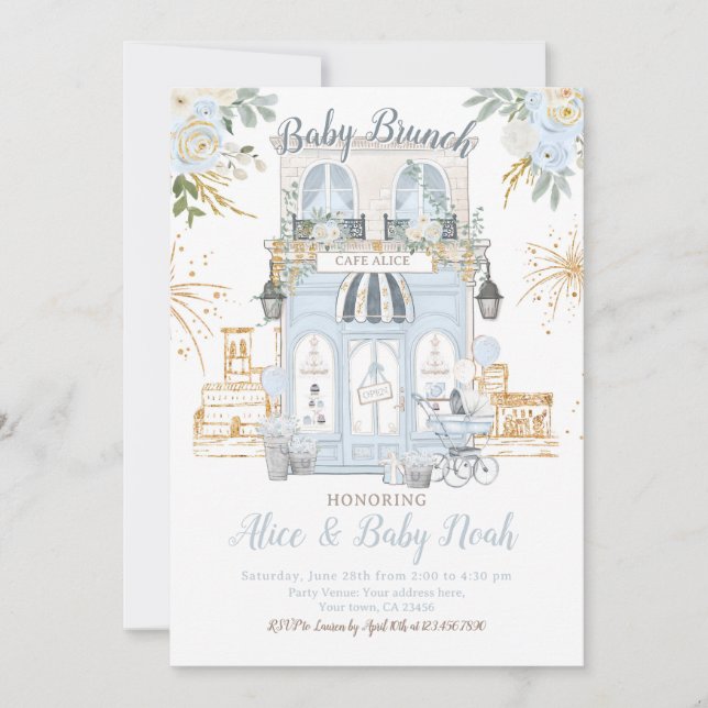 Paris Themed Baby Shower Invitation (Front)