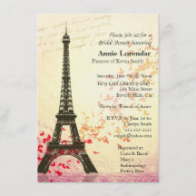 Paris Themed Bridal Shower Invitation template
