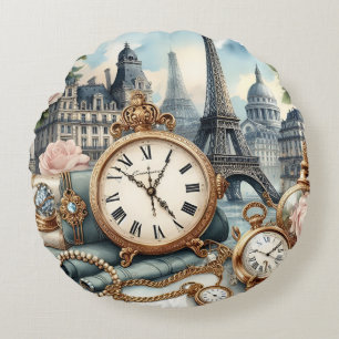 paris time round cushion