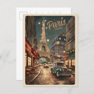 Paris Tour Effiel vintage old streets gifts Postcard