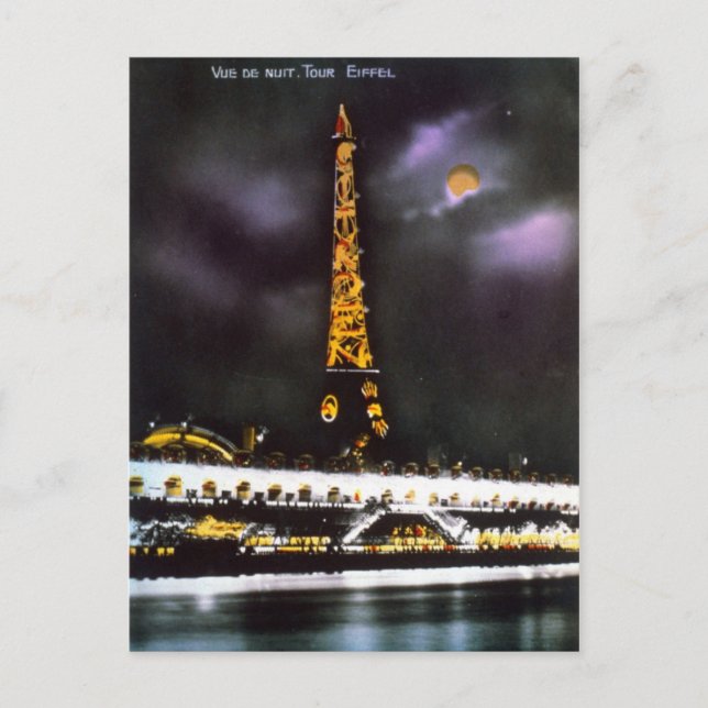 Paris Tour Eiffel at Night Postcard (Front)