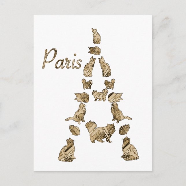 Paris Tower of Cats Postcard (Front)