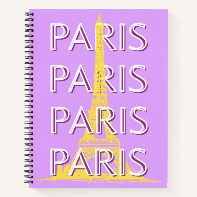 Paris, Travel Art, Minimalist, Pastel Travel Art Notebook (Front)