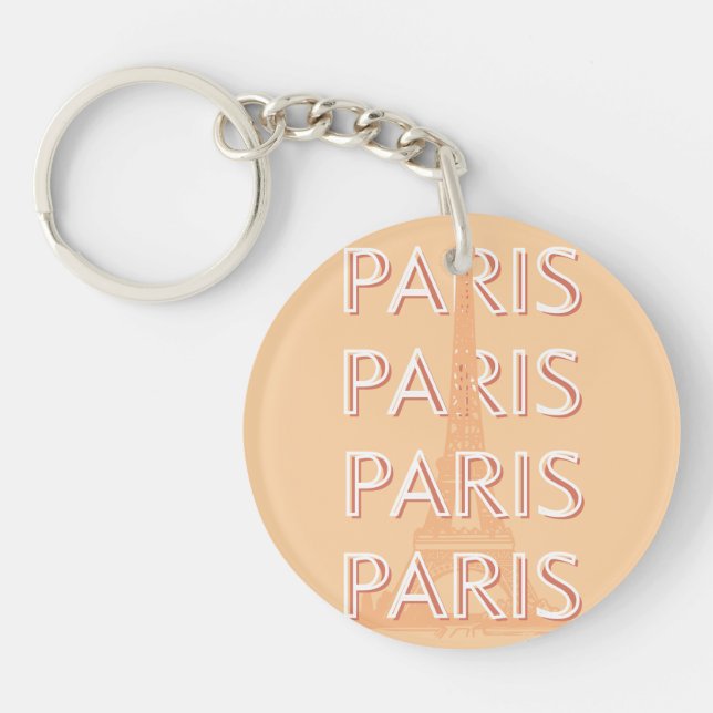 Paris, Travel Art, Pastel Travel Art Key Ring (Front)