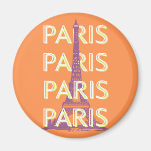 Paris, Travel Art, Retro Travel Art Magnet