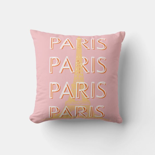 Paris Travel Art, Travel Art, Pastel, Minimalist Cushion (Front)