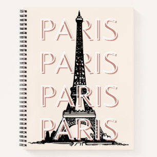 Paris Travel Art, Travel Art, Pastel, Minimalist Notebook