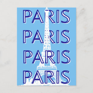 Paris Travel Art, Travel Art, Preppy Art, Blue Holiday Postcard