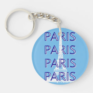 Paris Travel Art, Travel Art, Preppy Art, Blue Key Ring