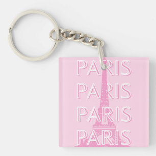 Paris Travel Art, Travel Art, Preppy Art, Pink Key Ring