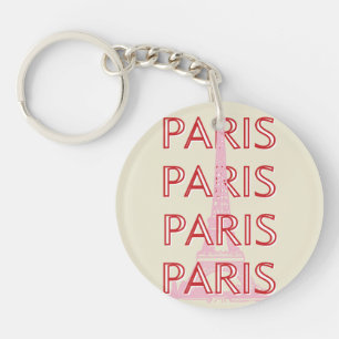 Paris Travel Art, Travel Art, Preppy, Minimalist Key Ring