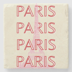 Paris Travel Art, Travel Art, Preppy, Minimalist Stone Coaster