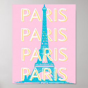 Paris Travel Art, Travel Art, Preppy, Pink Poster