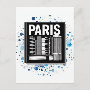 Paris Travel Book Shelf Postcard