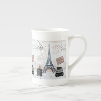 Paris Travel Collage Bone China Mug