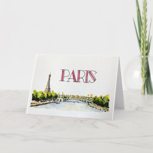 Paris Travel Postcard--Greeting Card (Front)