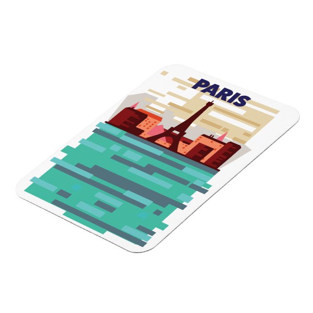 Paris Travel poster Magnet (Left Side)