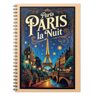 Paris Travel Poster, Notebook