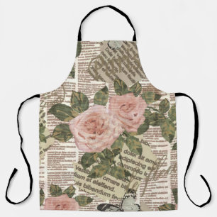 Paris Travel: Vintage Newspaper Wallpaper. Apron