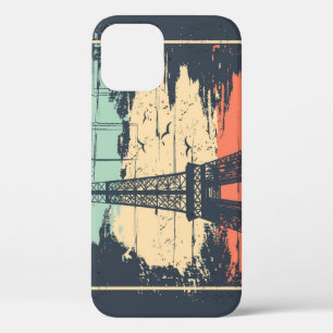 Paris typography: abstract Eiffel poster. iPhone 12 Case