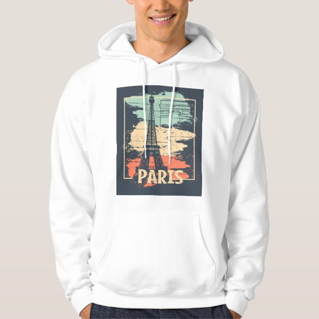 Paris typography: abstract Eiffel poster. Hoodie (Front)