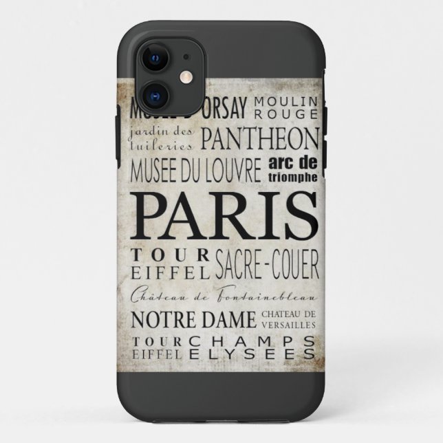 Paris Typography - Subway Style Case-Mate iPhone Case (Back)