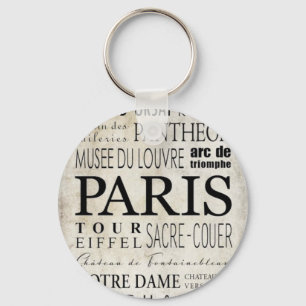 Paris Typography - Subway Style Key Ring