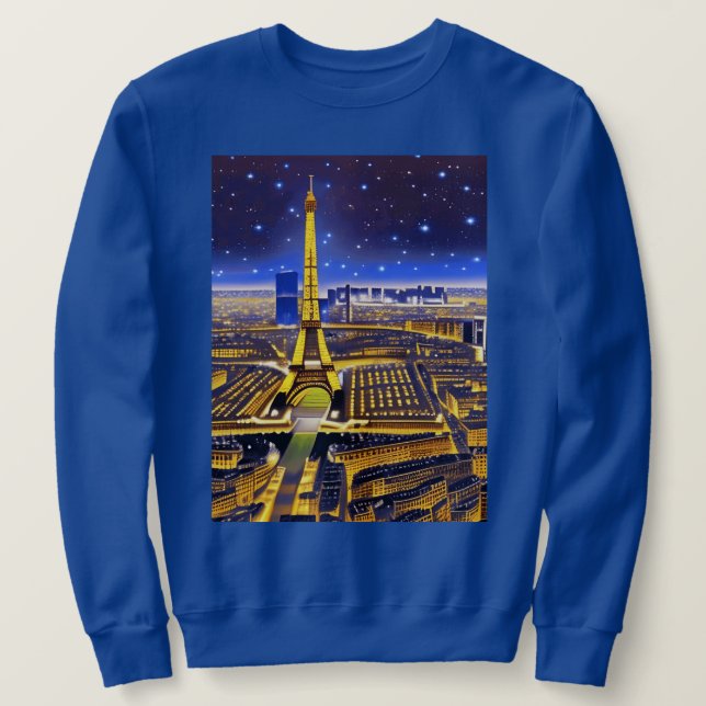 Paris Under a Purple Starry Sky Sweatshirt (Design Front)