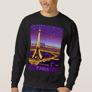Paris Under a Purple Starry Sky Sweatshirt