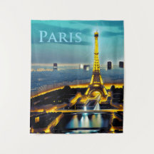 Paris Under a Turquoise Blue Twilight Sky