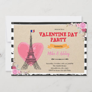 Paris valentine galentine's day invitation
