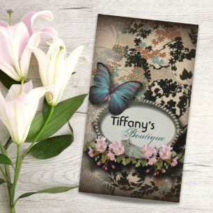 Paris victorian floral french butterfly business card