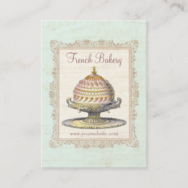 Paris Victorian Vintage French Bakery Business Card (Front)