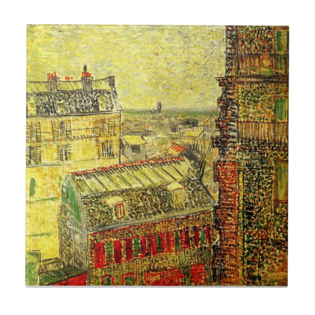 Paris View from Vincent's Room by Vincent van Gogh Ceramic Tile (Front)