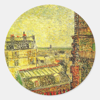 Paris View from Vincent's Room by Vincent van Gogh Classic Round Sticker