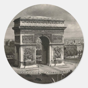 Paris vintage Arc de Triomphe 1943 Classic Round Sticker
