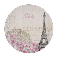 Paris Vintage Eiffel tower postcard with flowers