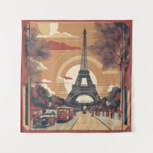 Paris vintage painting tapestry