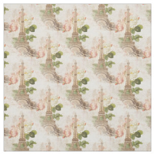 Paris Vintage Pink Roses Fabric