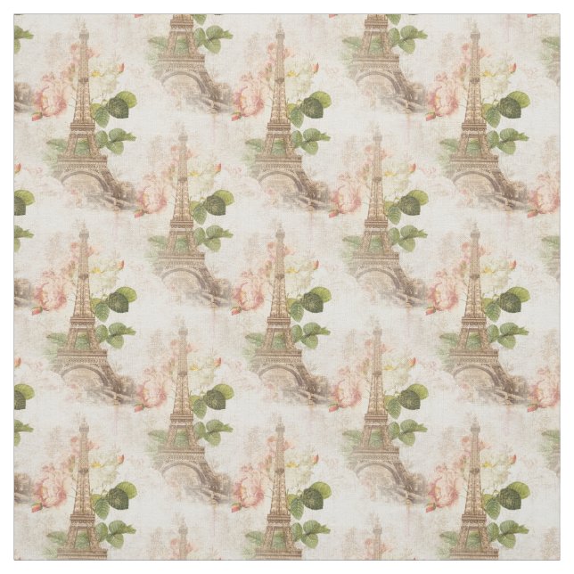 Paris Vintage Pink Roses Fabric (Swatch)