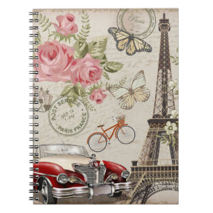 Paris vintage postcard. notebook