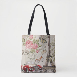 Paris vintage postcard. tote bag