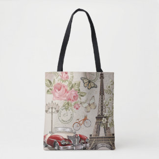Paris vintage postcard. tote bag