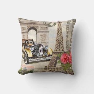 Paris vintage poster. vintage, poster, paris, old, cushion