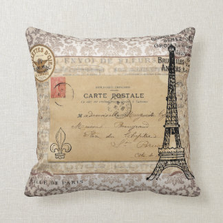 Paris Vintage Shabby Chic Eiffel Tower Cushion