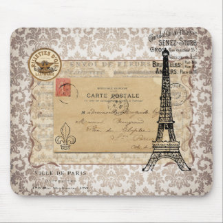 Paris Vintage Shabby Chic Eiffel Tower Mouse Pad