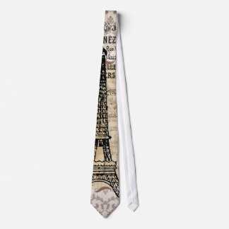 Paris Vintage Shabby Chic Eiffel Tower Tie