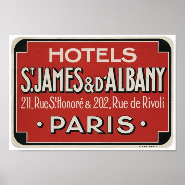 Paris Vintage Travel Label Poster (Front)
